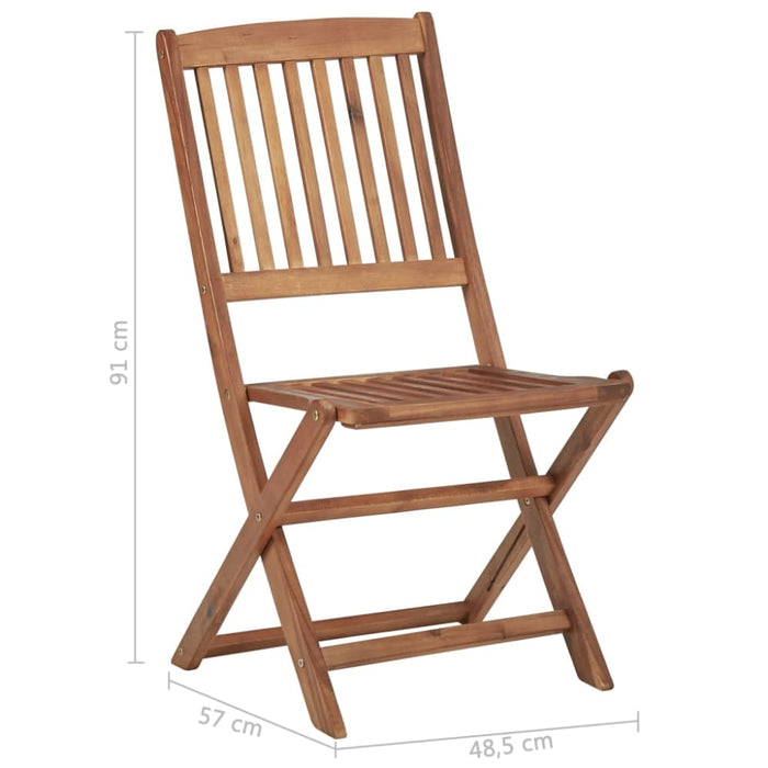 Folding Garden Chairs 6 Pcs with Cushions Solid Acacia Wood