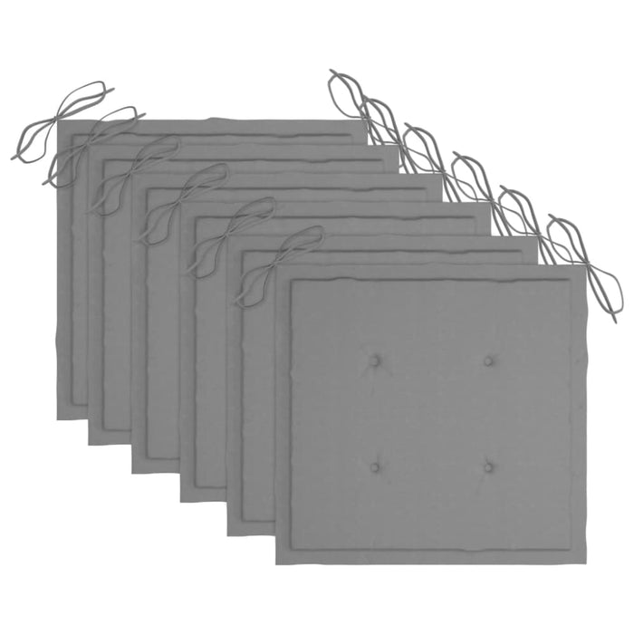 Folding Garden Chairs 6 Pcs with Cushions Solid Acacia Wood