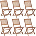 Folding Garden Chairs 6 Pcs with Cushions Solid Acacia Wood