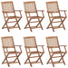 Folding Garden Chairs 6 Pcs With Cushions Solid Wood Acacia