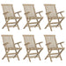 Folding Garden Chairs 6 Pcs Grey 56x61x89 Cm Solid Wood