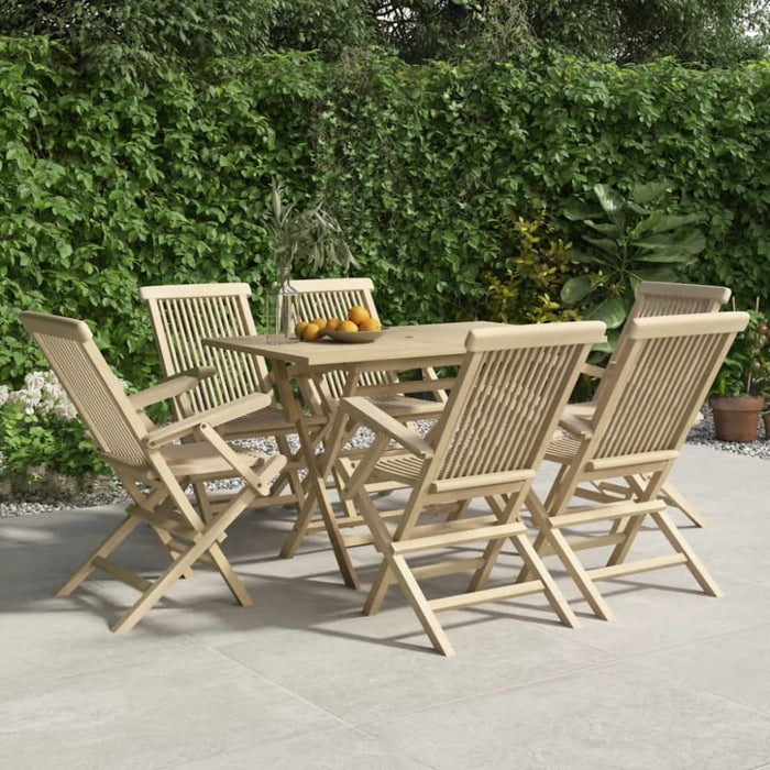 Folding Garden Chairs 6 Pcs Grey 56x61x89 Cm Solid Wood