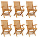 Folding Garden Chairs 6 Pcs Solid Teak Wood Tblppxk