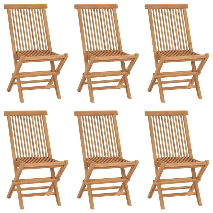 Folding Garden Chairs 6 Pcs Solid Wood Teak Tbklpko