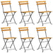 Folding Garden Chairs 6 Pcs Steel and Solid Wood Acacia