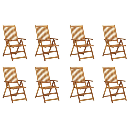 Folding Garden Chairs 8 Pcs Solid Wood Acacia Tbipbpt