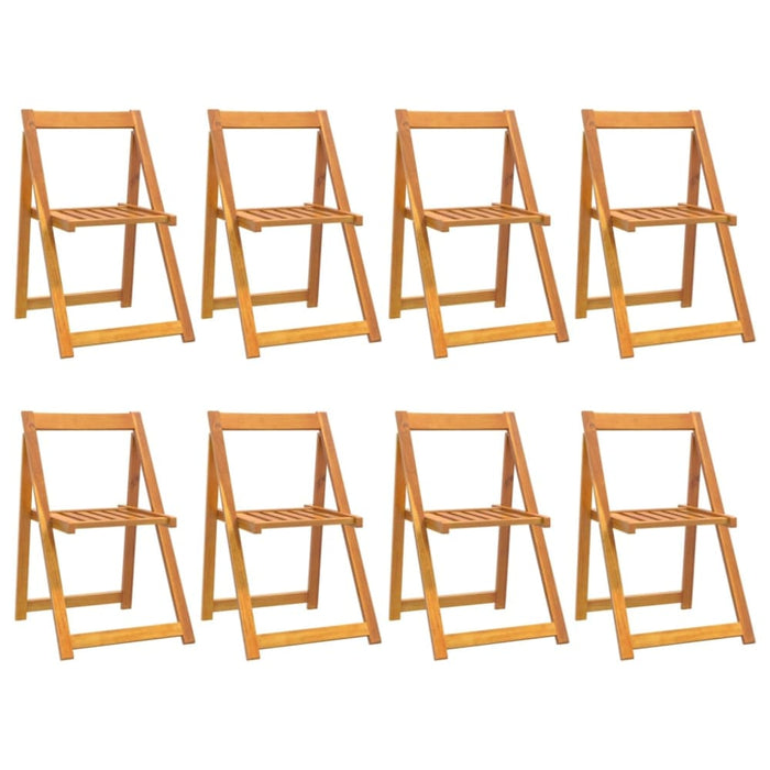 Folding Garden Chairs 8 Pcs Solid Wood Acacia Tobaklp