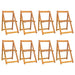Folding Garden Chairs 8 Pcs Solid Wood Acacia Tobaklp