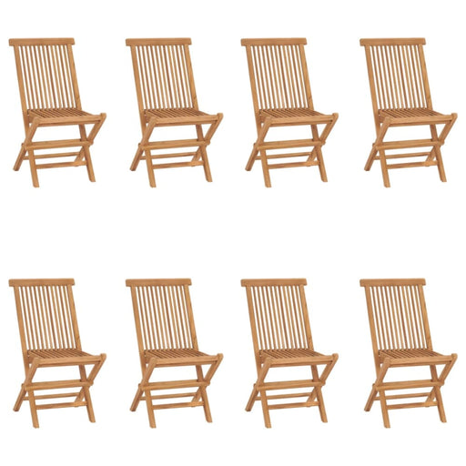 Folding Garden Chairs 8 Pcs Solid Wood Teak Tbklpkx