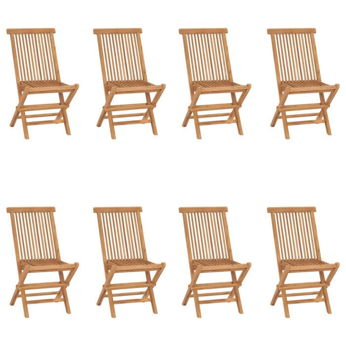 Folding Garden Chairs 8 Pcs Solid Wood Teak Tbklpkx