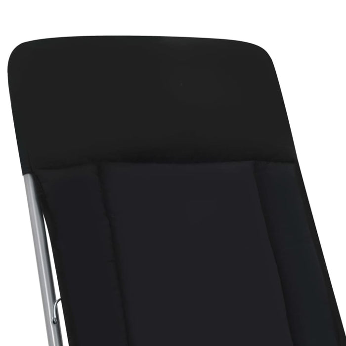 Folding Garden Chairs with Cushions 2 Pcs Black Aatok