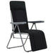Folding Garden Chairs with Cushions 2 Pcs Black Aatok