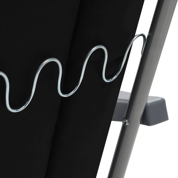 Folding Garden Chairs with Cushions 2 Pcs Black Aatok