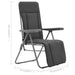 Folding Garden Chairs with Cushions 2 Pcs Grey Aatxb