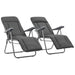Folding Garden Chairs with Cushions 2 Pcs Grey Aatxb
