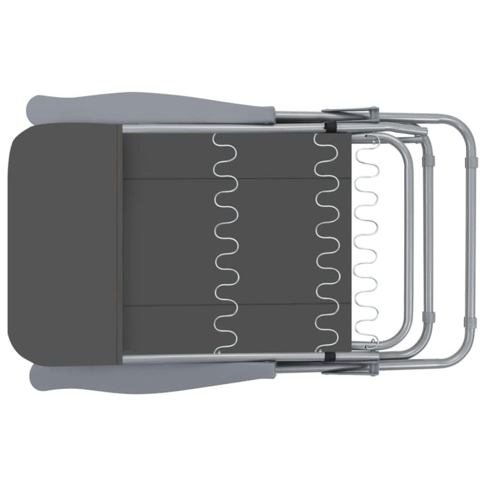 Folding Garden Chairs with Cushions 2 Pcs Grey Aatxb