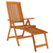 Folding Garden Chairs with Footrests 2 Pcs Solid Wood