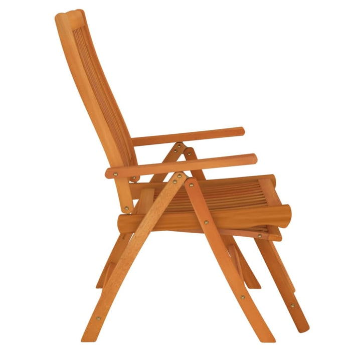 Folding Garden Chairs with Footrests 2 Pcs Solid Wood
