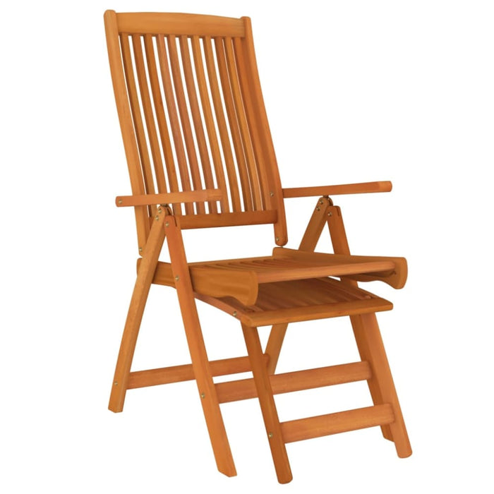 Folding Garden Chairs with Footrests 2 Pcs Solid Wood