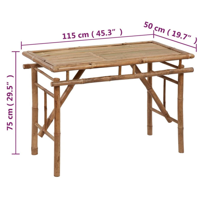 Folding Garden Table 115x50x75 Cm Bamboo Taoiap