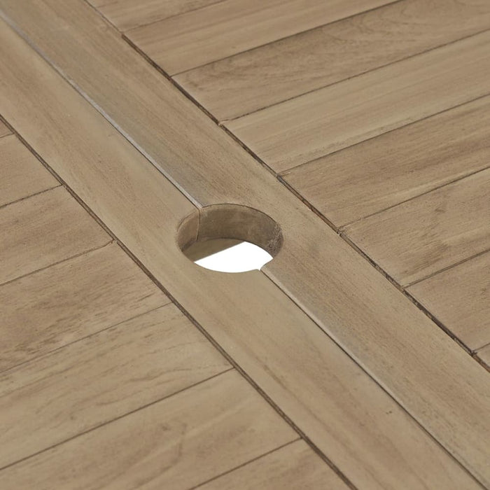 Folding Garden Table Grey 120x70x75 Cm Solid Wood Teak