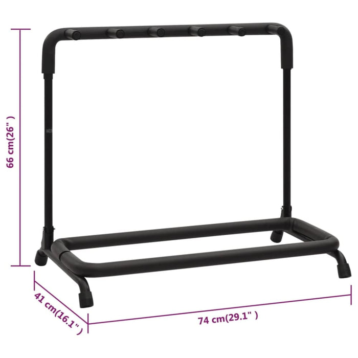 Folding Guitar Stand with 5 Sections Black 74x41x66 Cm
