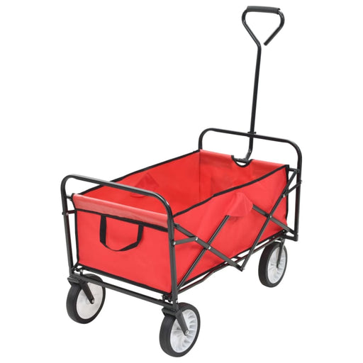 Folding Hand Trolley Steel Red Oatiin