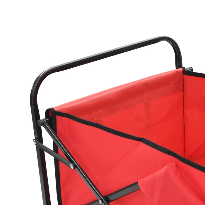 Folding Hand Trolley Steel Red Oatiin