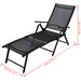 Folding Sun Lounger Aluminium Black Aoiao