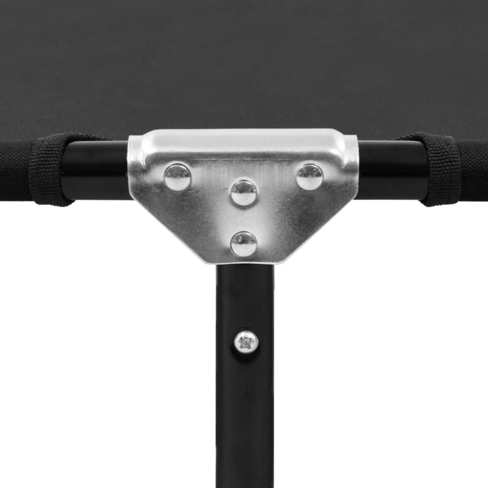 Folding Sun Lounger Black Steel Aiipp