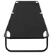 Folding Sun Lounger Black Steel Aiipp