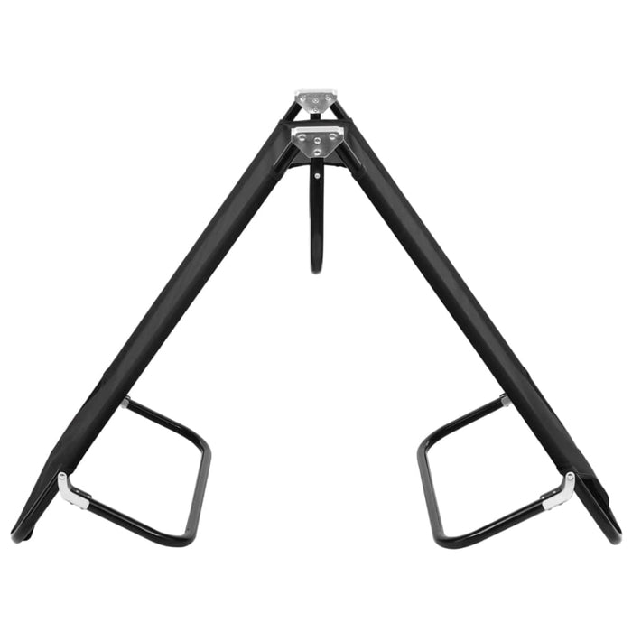 Folding Sun Lounger Black Steel Aiipp