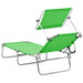Folding Sun Lounger with Canopy Steel Apple Green Tobtxp