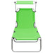 Folding Sun Lounger with Canopy Steel Apple Green Tobtxp