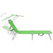 Folding Sun Lounger with Canopy Steel Apple Green Tobtxp