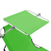 Folding Sun Lounger with Canopy Steel Apple Green Tobtxp