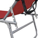 Folding Sun Lounger with Canopy Steel and Fabric Red Aookn