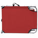 Folding Sun Lounger with Canopy Steel and Fabric Red Aookn