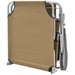 Folding Sun Lounger with Canopy Steel Taupe Aaxki