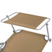 Folding Sun Lounger with Canopy Steel Taupe Aaxki