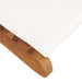 Folding Sun Lounger With Cream White Cushion Solid Teak