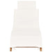 Folding Sun Lounger with Cream White Cushion Solid Teak