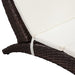 Folding Sun Lounger with Cushion Poly Rattan Brown Aonbn