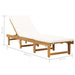 Folding Sun Lounger with Cushion Solid Acacia Wood Alakb