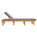 Folding Sun Lounger with Cushion Solid Acacia Wood Alako