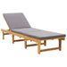 Folding Sun Lounger with Cushion Solid Acacia Wood Alako