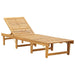 Folding Sun Lounger with Cushion Solid Acacia Wood Alako