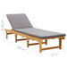 Folding Sun Lounger with Cushion Solid Acacia Wood Alako
