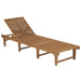 Folding Sun Lounger With Cushion Solid Wood Acacia Tblaola