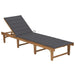 Folding Sun Lounger With Cushion Solid Wood Acacia Tblaola